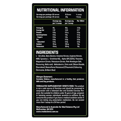 MAD PUMPZ BY MAD SCIENCE - Victorious Fitness Supplements Hervey Bay