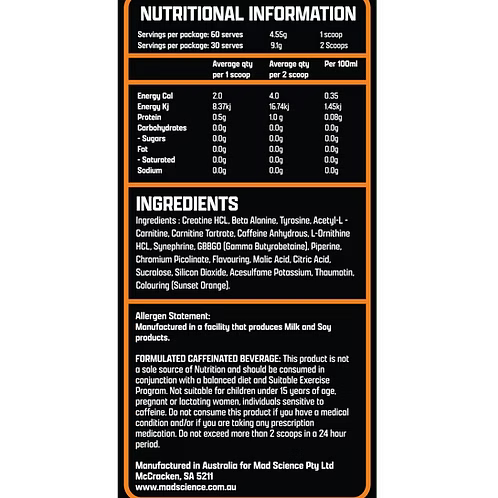 MAD CUTS BY MAD SCIENCE - Victorious Fitness Supplements Hervey Bay