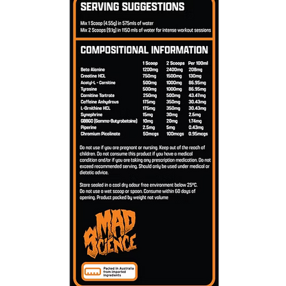 MAD CUTS BY MAD SCIENCE - Victorious Fitness Supplements Hervey Bay