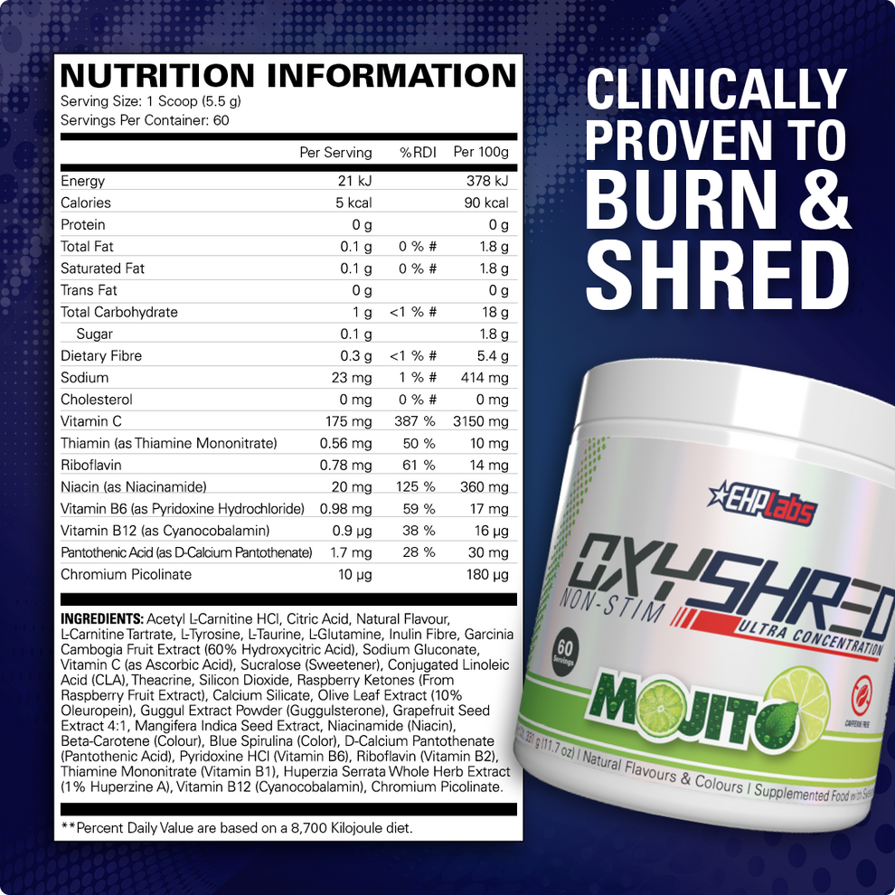 EHP Labs Oxyshred Non-Stim - Victorious Fitness Supplements Hervey Bay