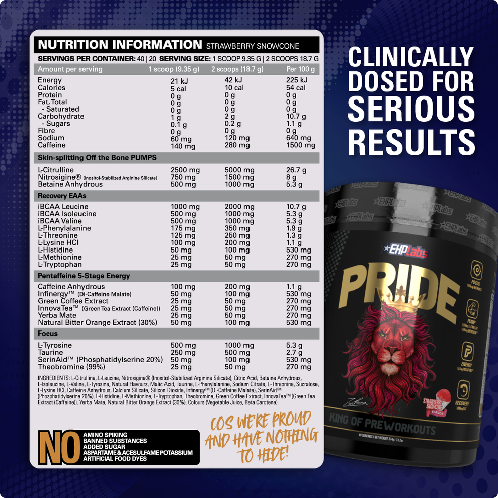 EHP Labs Pride Pre Workout - Victorious Fitness Supplements Hervey Bay