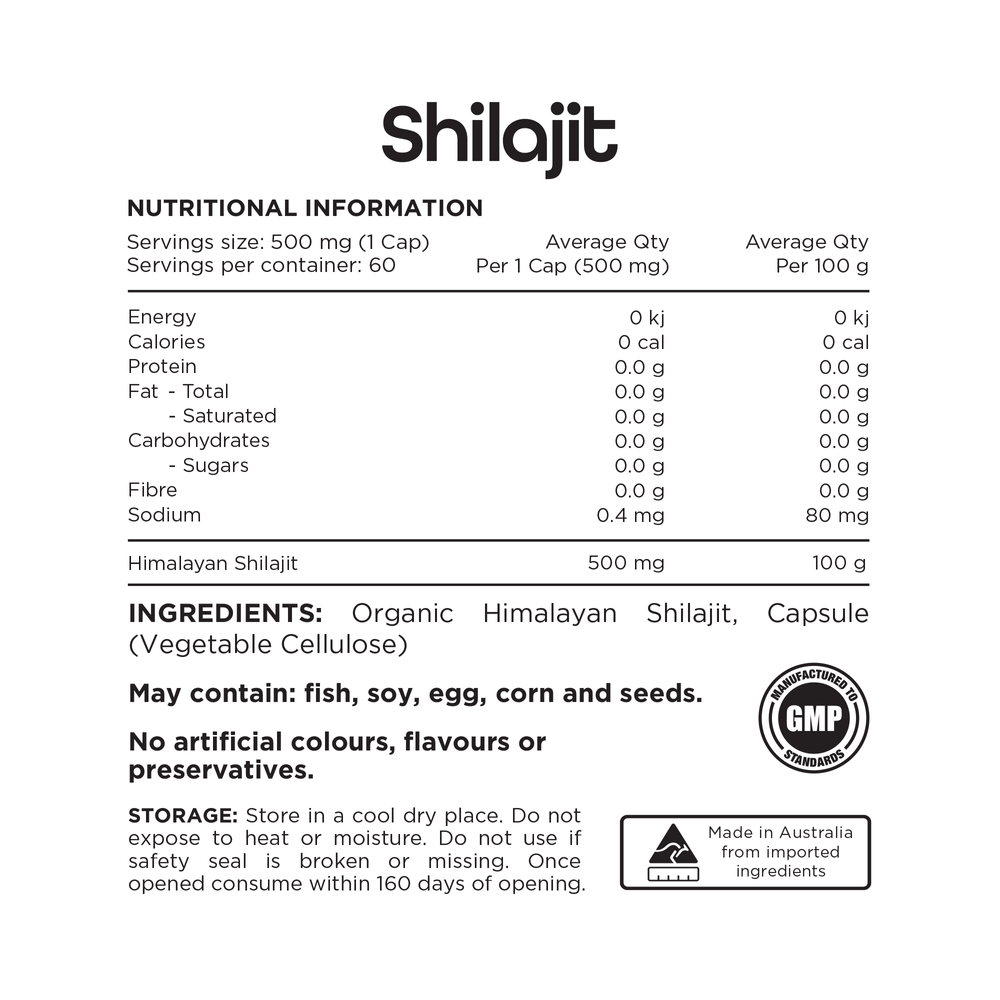 Switch Nutrition Shilajit 500mg - Victorious Fitness Supplements Hervey Bay