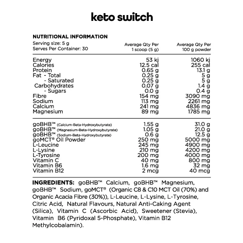 Switch Nutrition Keto Switch - Victorious Fitness Supplements Hervey Bay