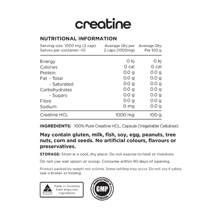 Switch Nutrition Creatine HCL Capsules - Victorious Fitness Supplements Hervey Bay